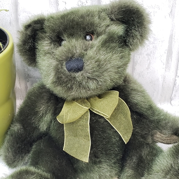 Vintage First and Main Avocado Plush Green Teddy Bear, 8" Seated - Picture 11 of 11